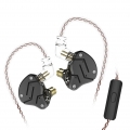 KZ ZSN 3,5 mm Wired In Ear-Kopfhörer mit Mikrofon HiFi-Musik-Ohrhörer Metall-Ohrhörer 10 mm 1DD + 1BA Dynamic Armature-Treiber S
