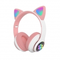 STN-28 Over-Ear-Musik-Headset Glš¹hende Cat-Ear-Kopfh?rer Faltbarer kabelloser BT5.0-Kopfh?rer mit Mikrofon AUX IN TF-Karte MP3-