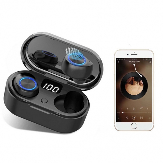 Bluetooth Kopfhörer, Kabellose Kopfhörer In Ear mit Premium Klangprofil mit intensivem Bass, Wireless Kopfhoerer mit LED Digital