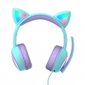 Kid LED leuchtende Mode entzückende Katzenohr-Stereo-Kopfhörer On-Ear-Headsets mit Mikrofon für Smartphones Farbe Kabelgebundene