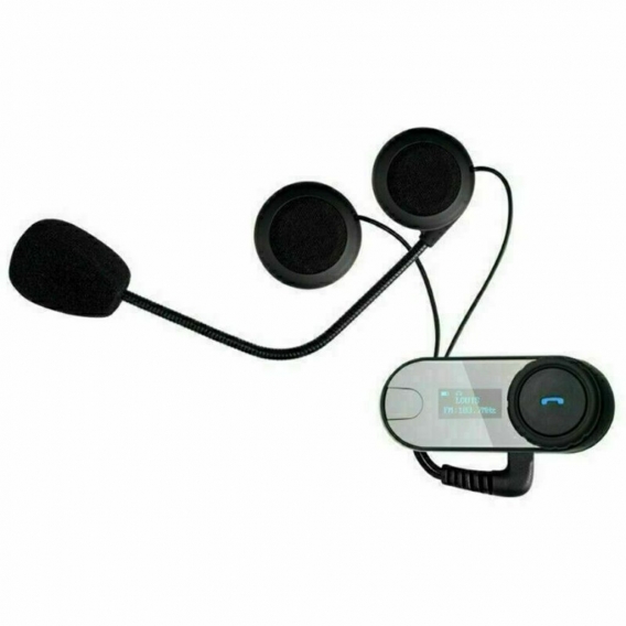 T-COM SC Motorrad Bluetooth Headsets, Helm Headset, Motorradhelm Gegensprechanlage mit Geräuschunterdrückung und FM Radio