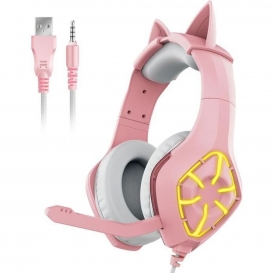More about Gaming-Headset, Damen-Rosa-Stereo-Headset, RGB-LED-Cat-Ear-Kopfhörer mit Mikrofon mit Geräuschunterdrückung