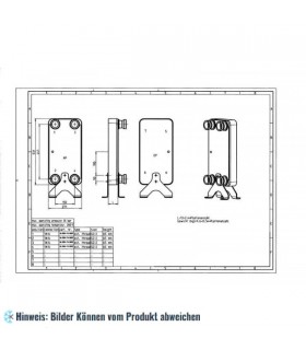 Plattenwärmetauscher DTH-C61H-100 (441x159 mm) 4x 2 1/2"AG (Anschussmaß, Leistungsfähigkeit identisch) baugleiche Alternative zu