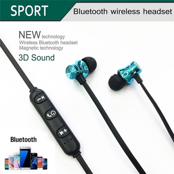 XT11 Magnetische Adsorption Drahtloser Bluetooth-In-Ear-Kopfhörer-Sportkopfhörer-(Blau)