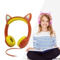 Cat Ear Led Light Up Kinder Kopfhörer mit Mikrofon 85dB Lautstärkebegrenzung Kinder Kopfhörer für Schul Tablet Online Lernen Far