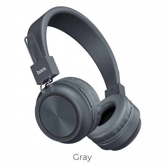 Hoco Promise W25 Bluetooth Kopfhörer Klaren Klang mit tiefem Bass TF-Karte Aux 3.5mm Jack Anschluss Grau