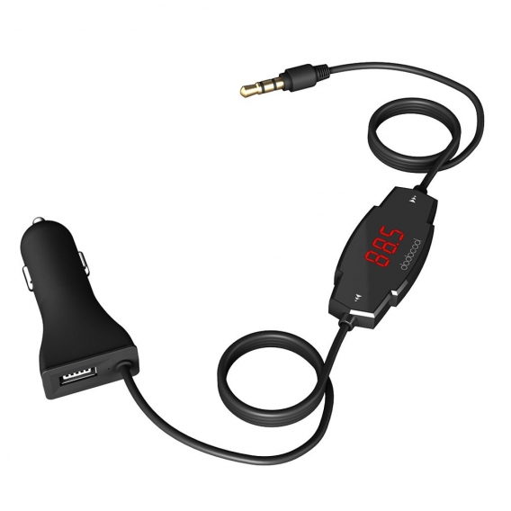 Dodocool Wireless FM Transmitter Radio Car Kit mit Freisprechfunktion und USB Auto Ladegerät für Smartphones Portable Audio Gerä