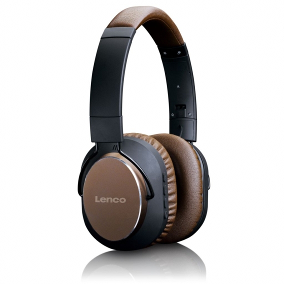 Lenco HPB-730BN - Bluetooth Kopfhörer mit Active Noise Cancelling (ANC) - Braun