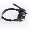Hama 53982 PC-HEADSET ESS 300 Schwarz-Silber, Kopfbügel-Headset, Stereo, Kabel