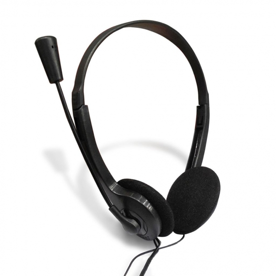 3,5 mm kabelgebundenes Over-Ear-Kopfhoerer-Stereo-Headset mit Mikrofon fuer PC Laptop Schwarz
