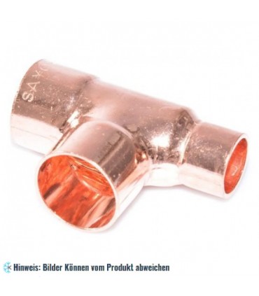 Kupfer T-Stück reduziert i/i/i 22-22-15 mm