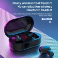 L22 Bluetooth-Headset,drahtlose Bluetooth-Headset LED TWS 5.0,wasserdichtes Headset mit Rauschuntersetzungung,Schwarz