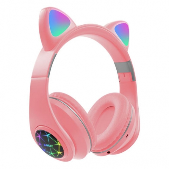Cat Ear LED Leuchten Bluetooth Headsets mit Mikrofon, Geräuschunterdrückung Drahtlose Kopfhörer Freisprech Headset für Frauen Mä