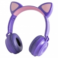 Kabellose Kopfhörer für Kinder mit Katzenohren - lila - rosa