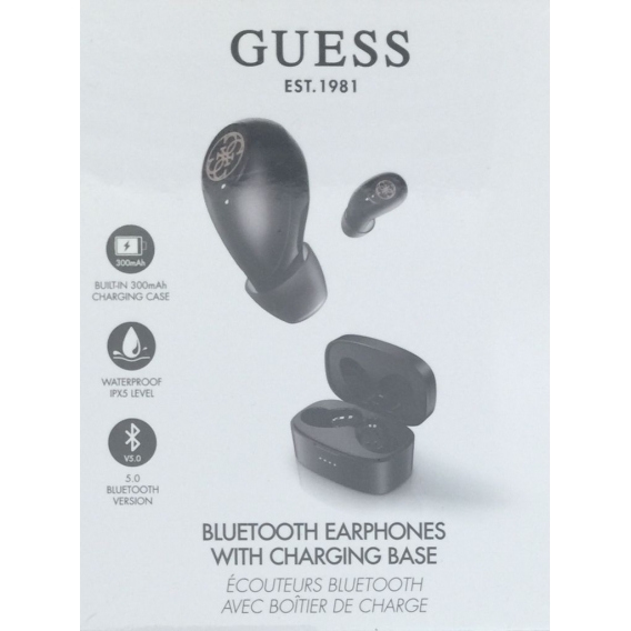 Guess Bluetooth Earphones + Charging base Ladestation schwarz