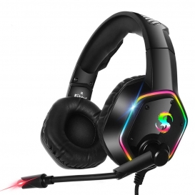 More about KUBITE K-15 Gaming-Headset 3,5 mm + USB-Stecker Stereo-Over-Ear-Kopfhoerer mit RGB-Lichteinstellbarer Mikrofonlautstaerkeregelun
