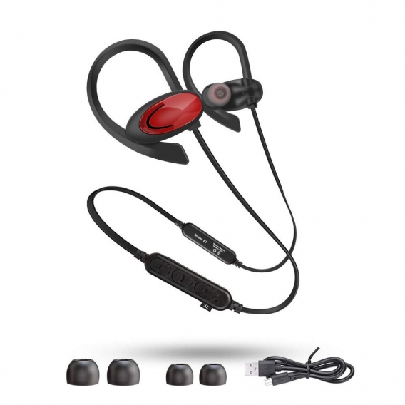 Bluetooth Kopfhörer Sport, IPX7 wasserdichte Bluetooth Sport kopfhörer, 5-7 Stunden Spielzeit,Sportkopfhörer Bluetooth 4.2, In E