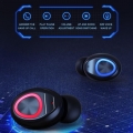 V10 LED-Anzeige Drahtloser Blautooth 5.0 In-Ear-Kopfhoerer Touch Control Headphone-Schwarz