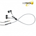 Heitech Stereo In-Ear Kopfhörer mit Mikrofon Zipper Headset Headphone Ohrhörer , Heitech Ohrhörer Zipper:Farbe weiß
