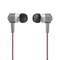 In Ear Sport Kopfhörer Stereo Headset Nylon Kabel mit Mikrofon 3,5mm für Handy iPhone Samsung Galaxy Sony Xperia Huawei Pink