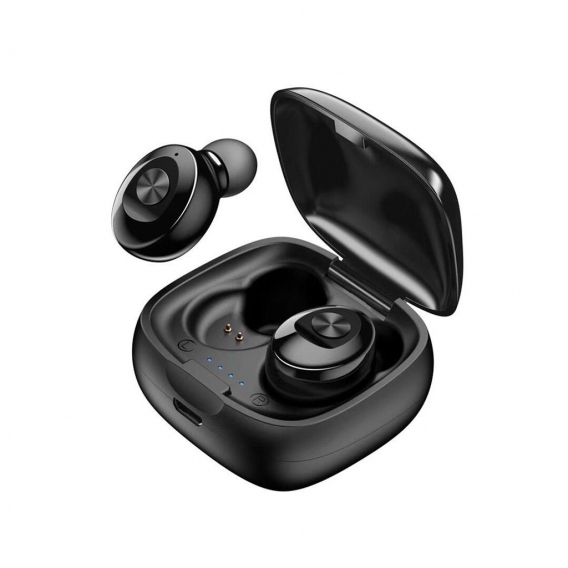 XG12 TWS Bluetooth 5.0 HiFi Freisprech-Wireless-Ohrhörer Gaming-Ohrhörer mit Mikrofon-(Schwarz)