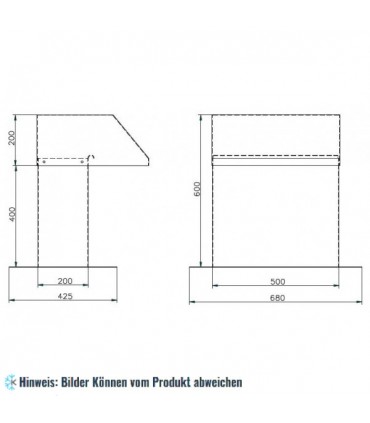 Aluminium Dachdurchführung 500X200 mm, extra breiter Auslass