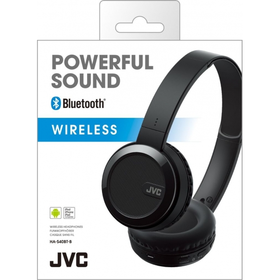 JVC HA-S40BT-B-E Schwarz (Bluetooth 3.0, 4-Tasten-Fernbedienung, Akku)