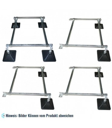 Flachdachkonsole 4000x1300 mm, StrutFoot-8, Traglast 1750 kg, 10 Stützfüße, 8 Gleitarme