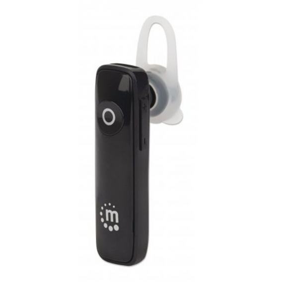 Manhattan Bluetooth-Headset, Bluetooth 4.0 + EDR, In-Ear Design, omnidirektionales Mikrofon, integrierte Bedienelemente, schwarz