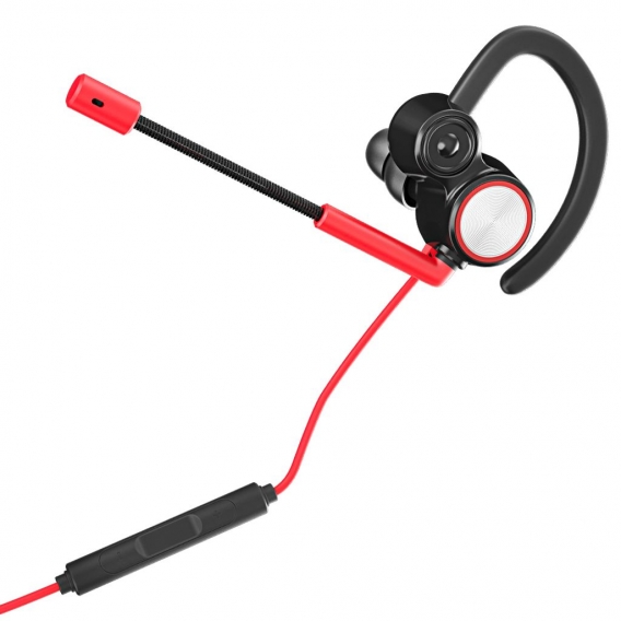 V6 3.5mm Gaming Headset In Ear Dynamische Dual Driver Kopfhoerer Stereo Musik Kopfhoerer Geraeuschisolierung mit Abnehmbarem Mik
