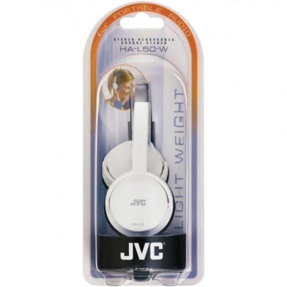 JVC HA L 50 W extraleichter Kopfhörer - faltbares Design weiß