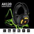 Ajazz AX120 USB-Kabel-Headset 3,5-mm-Stereo-Gaming-Headset Noise Cancelling-Kopfhoerer mit 50-mm-Mikrofon-Treibereinheit Pink