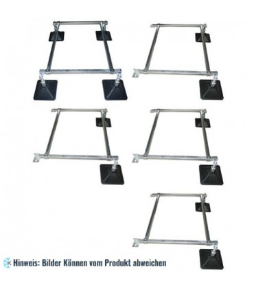 Flachdachkonsole 5000x1300 mm, StrutFoot-10, Traglast 2100 kg, 12 Stützfüße, 10 Gleitarme