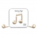 Happy Plugs Earbud Plus - Ohrhörer mit Mikrofon - Ohrstöpsel - kabelgebunden - 3,5 mm Stecker - Champagnerfarben
