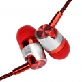 Fashion Braided Wirot Stereo Sound Lautstaerkeregler Telefon Laptop In-Ear-Kopfhoerer-rot