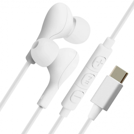 4Smarts kabelgebundene In-Ear Kopfhörer+Fernbedienung und Magnet, weiß