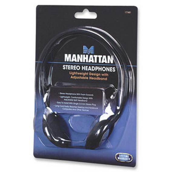 Manhattan Stereo On-Ear Headphones (3.5mm), Adjustable Split Headband, Foam Earpads, Speaker 80W max Manhattan