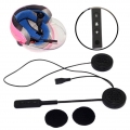 Bluetooth 4.0 Wiederaufladbarer Motorradhelm Headset Lautsprecher mit Mikrofon Schwarz