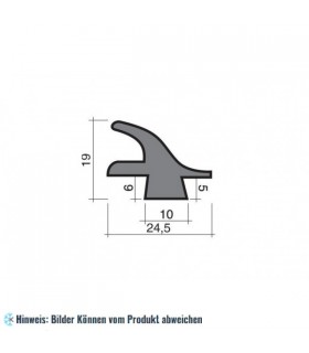 Moosgummidichtung schwarz 1m (24,5x19)