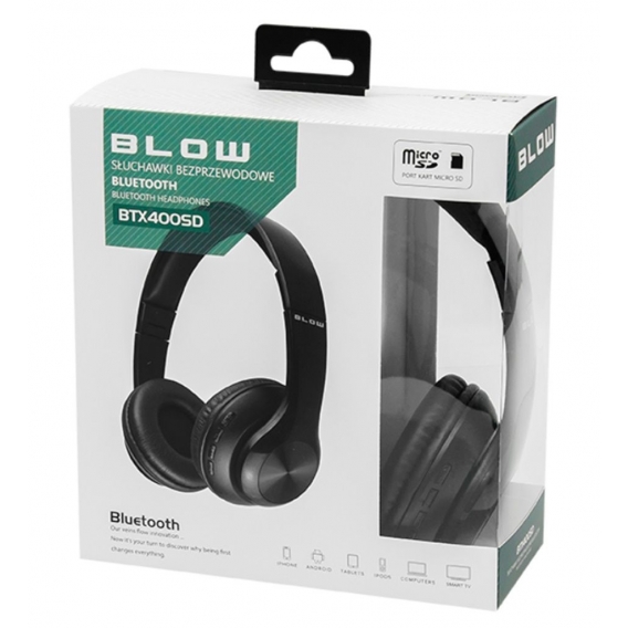 Blow BTX400SD Schwarz Bluetooth Kopfhörer OverEar kabellos bis 10mtr. SD-Karten