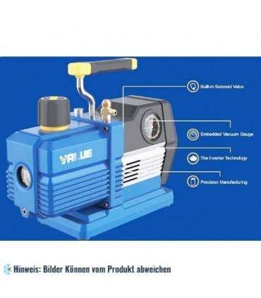 2-stufige Vakuumpumpe VRP-6DV, 170 l/min mit Magnetventil, Vakuummeter für R32, R1234yf, R410A, R134a