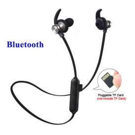 More about Bluetooth Earphones Wireless Headphones Magnetic Attraction Waterproof Sport Handsfree Headset with Mic Support TF card (schwarz