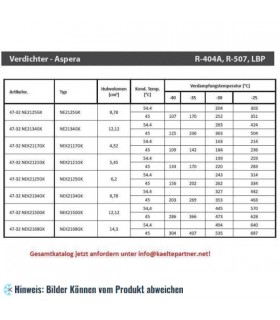 Kompressor Aspera Embraco NEK2134GK, LBP - R404A, R507, R452A, 220-240V, 50Hz