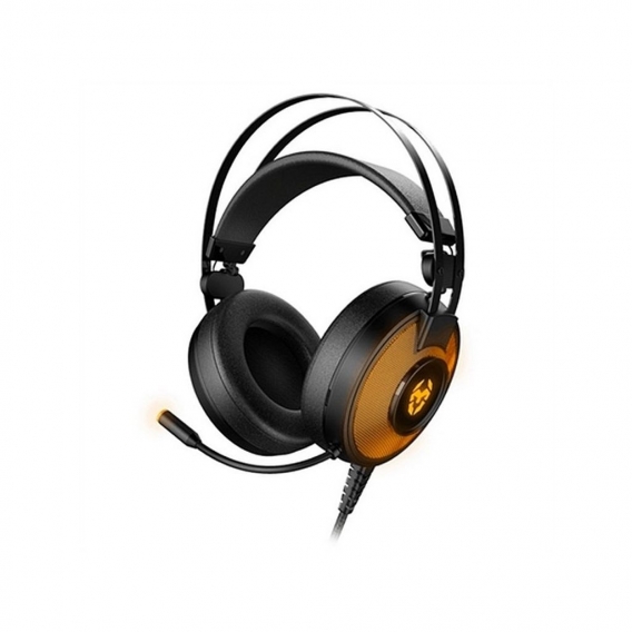 Gaming-Kopfhörer mit Mikrofon Krom Kayle USB Schwarz Orange