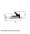 EPDM-Gummidichtungsprofil schwarz 1 m (18x12) - nicht lieferbar