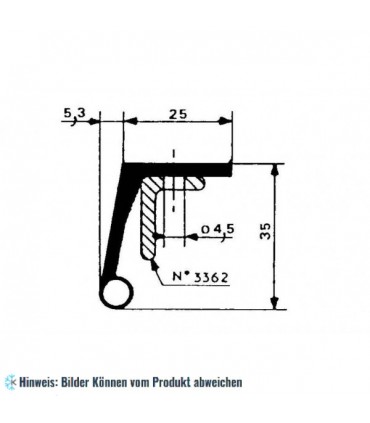 Gummidichtungsprofil schwarz 1m (35x25)