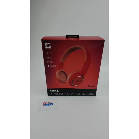 iFrogz Audio Coda Kabellose On-Ear-Kopfhörer Headset mit Mikrofon | Rot
