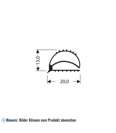 Flachprofil PVC grau 1 m (13x20)