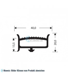 Gummidichtungsprofil grau 1m (40x20)