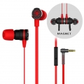 In-Ear-Kopfhörer mit Kabel, magnetischer PC-Telefon-Gaming-Headset mit Mikrofon, rot